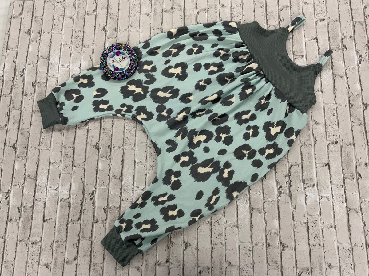 18-24 Months Blue & Gray Cheetah Napa Romper